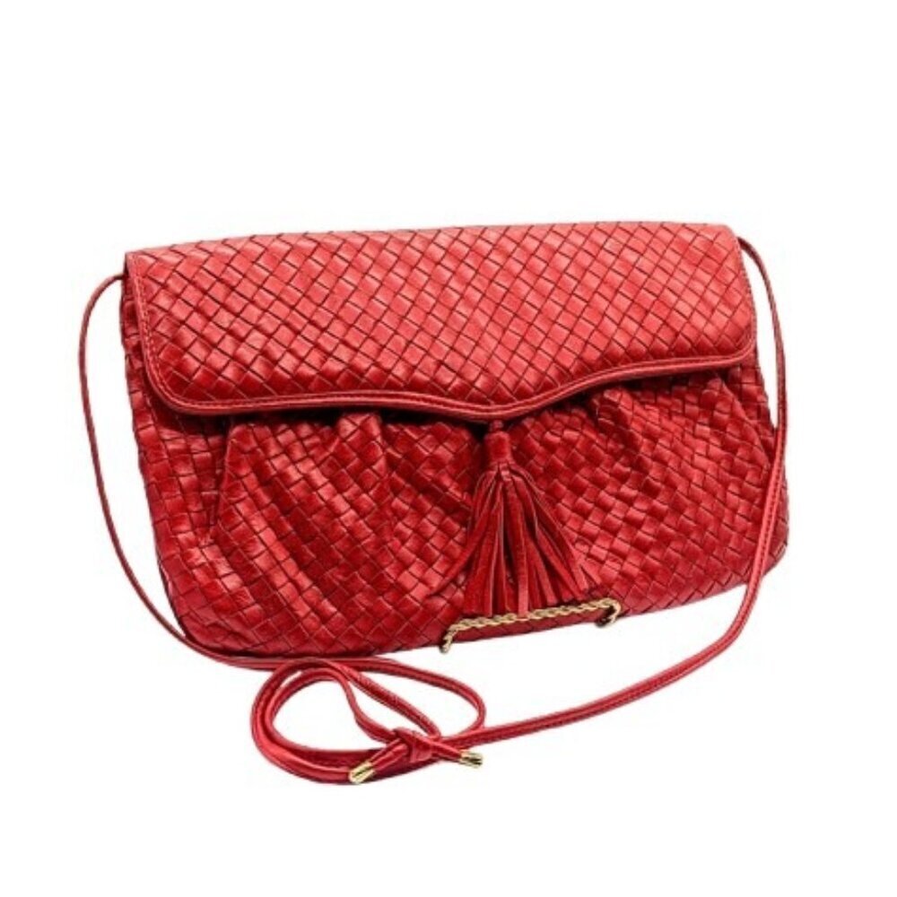 Cosci Handmade Italian Red Woven Leather Bag